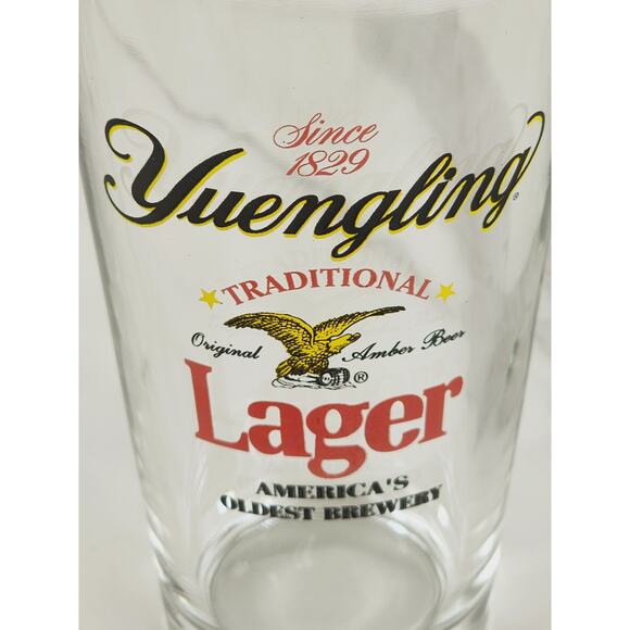 Yuengling Traditional Original Amber Beer Lager 16oz Pint Beer Clear Glass 6" - Picture 2 of 10
